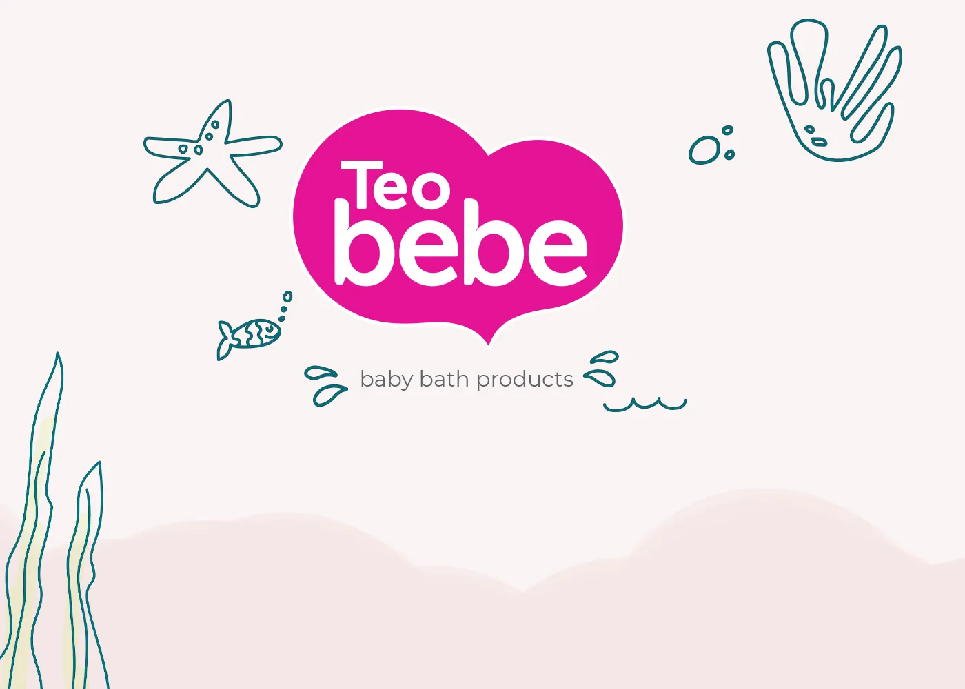 Teo Bebec嬰兒護膚品洗護沐浴產品logo設計包裝設計，可愛柔和卡通膚色嬰兒風