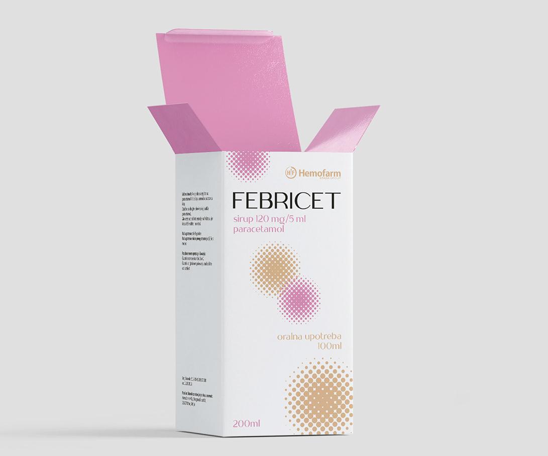 FEBRICET 乙酰氨基酚感冒藥包裝設(shè)計(jì)“女性圓點(diǎn)”風(fēng)格