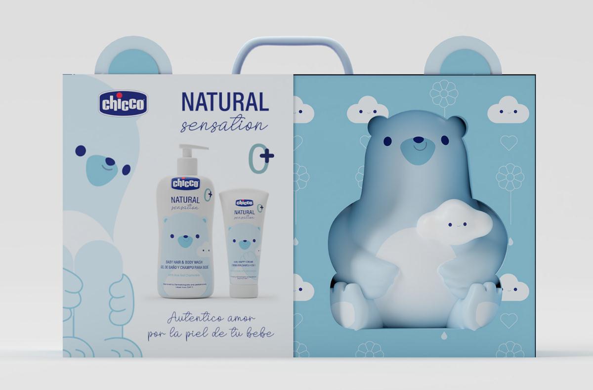chicco嬰兒天然日化洗護產品“熊貓”吉祥物設計包裝設計