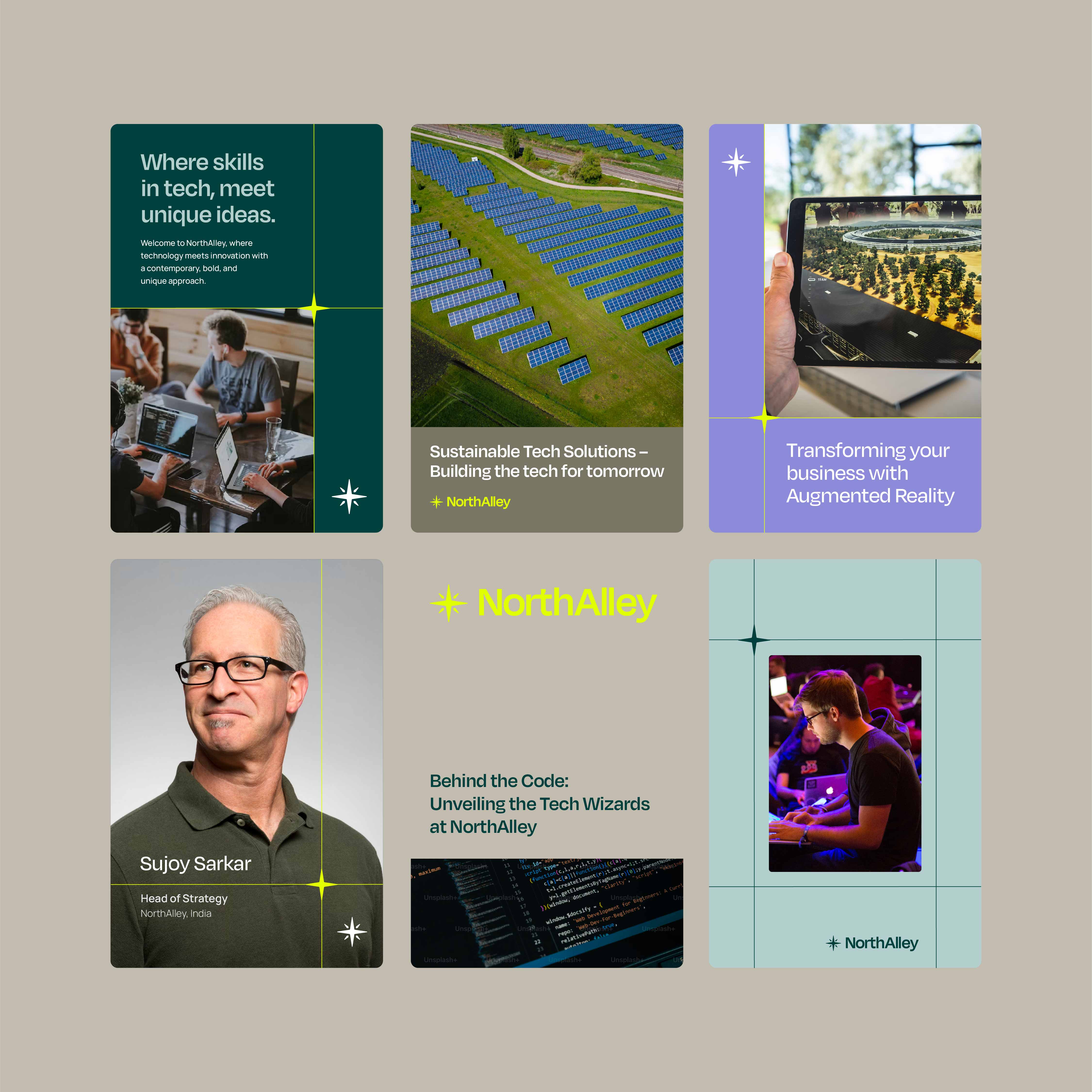 NorthAlley 科技公司品牌形象重塑設計vi設計“星星指南針”元素