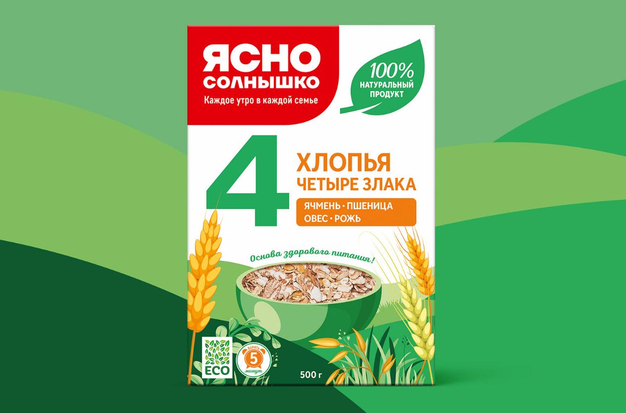 Yasno Solnyshko俄羅斯谷物早餐食品品牌包裝更新策劃設(shè)計，更高的品質(zhì)與信息傳