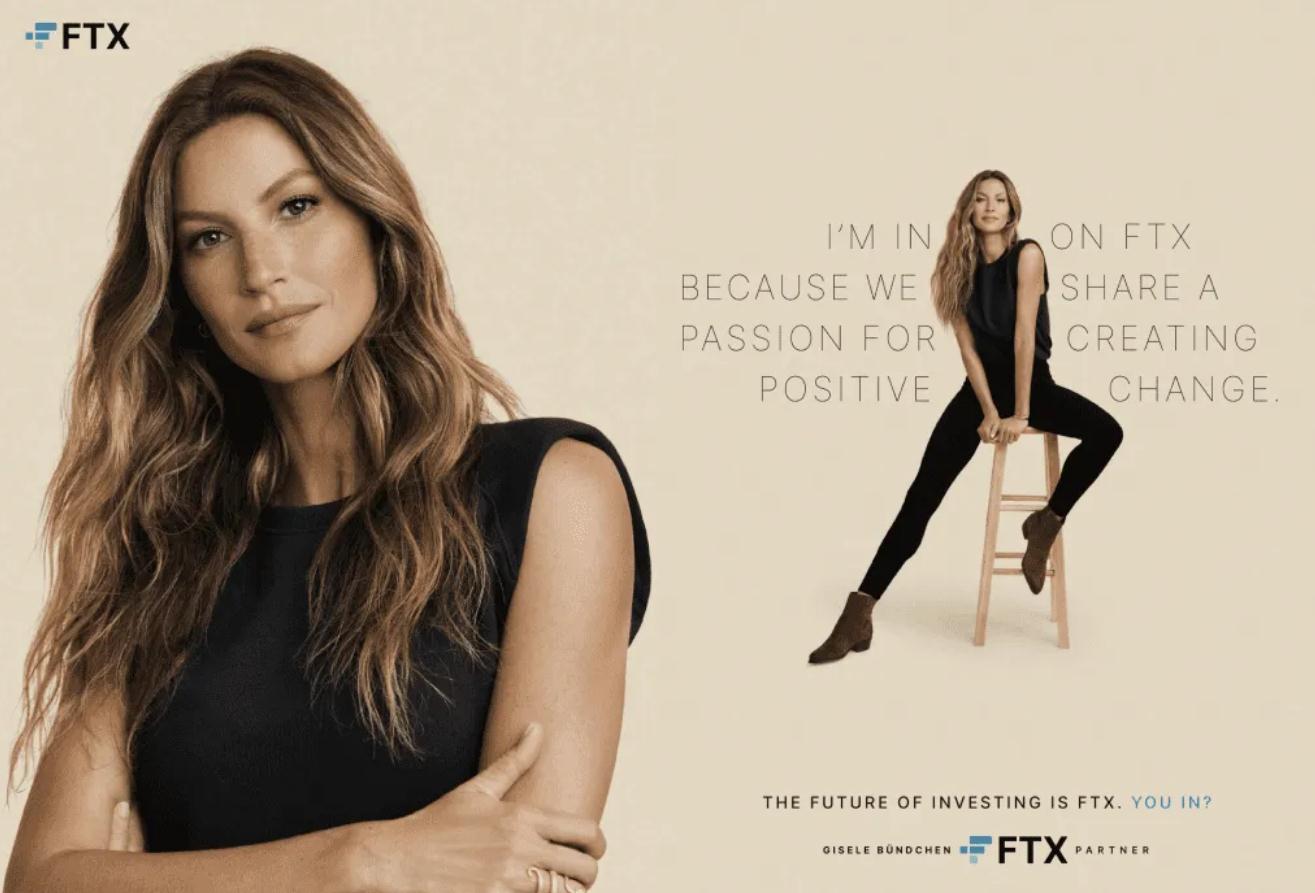 吉賽爾·邦辰出演的 FTX 交易所廣告