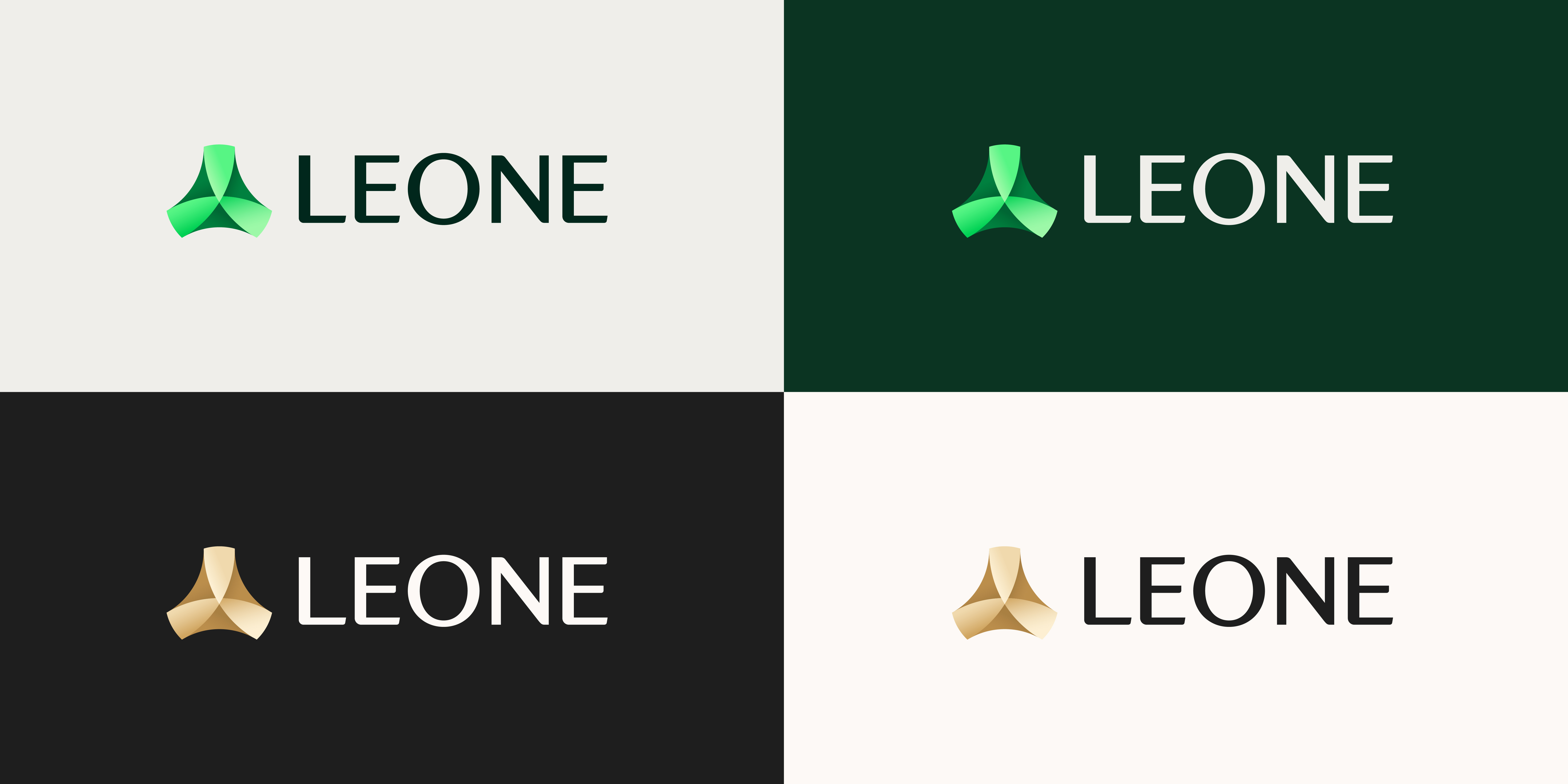 LEONE利昂稅務規劃咨詢集團B2B企業logo&vi形象設計塑造，三葉旋轉圖案