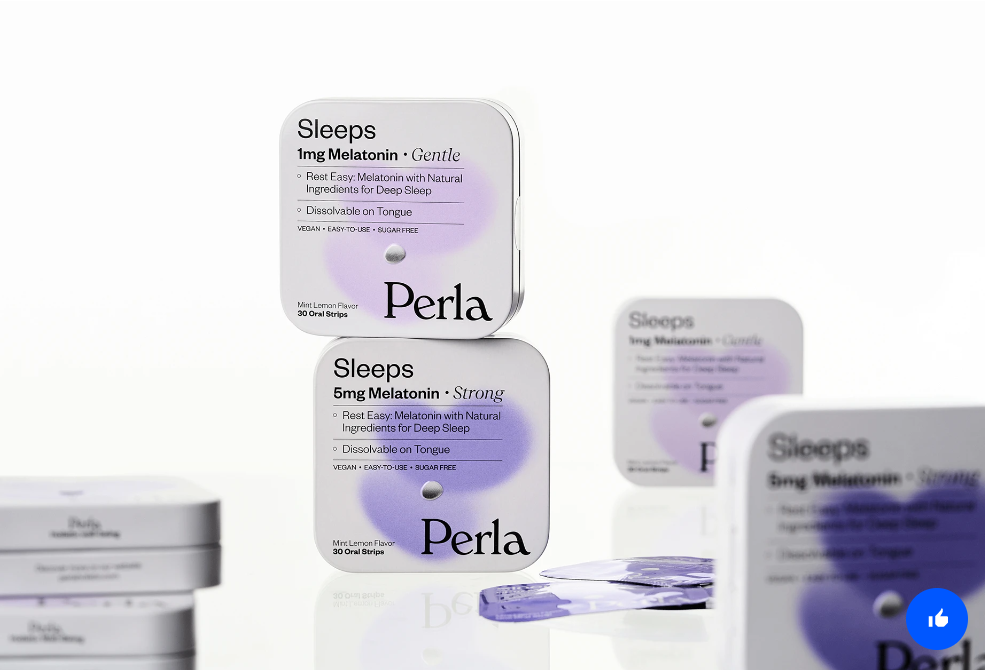 Perla美容保健品營養補充劑包裝設計，貝殼珍珠模糊下效果