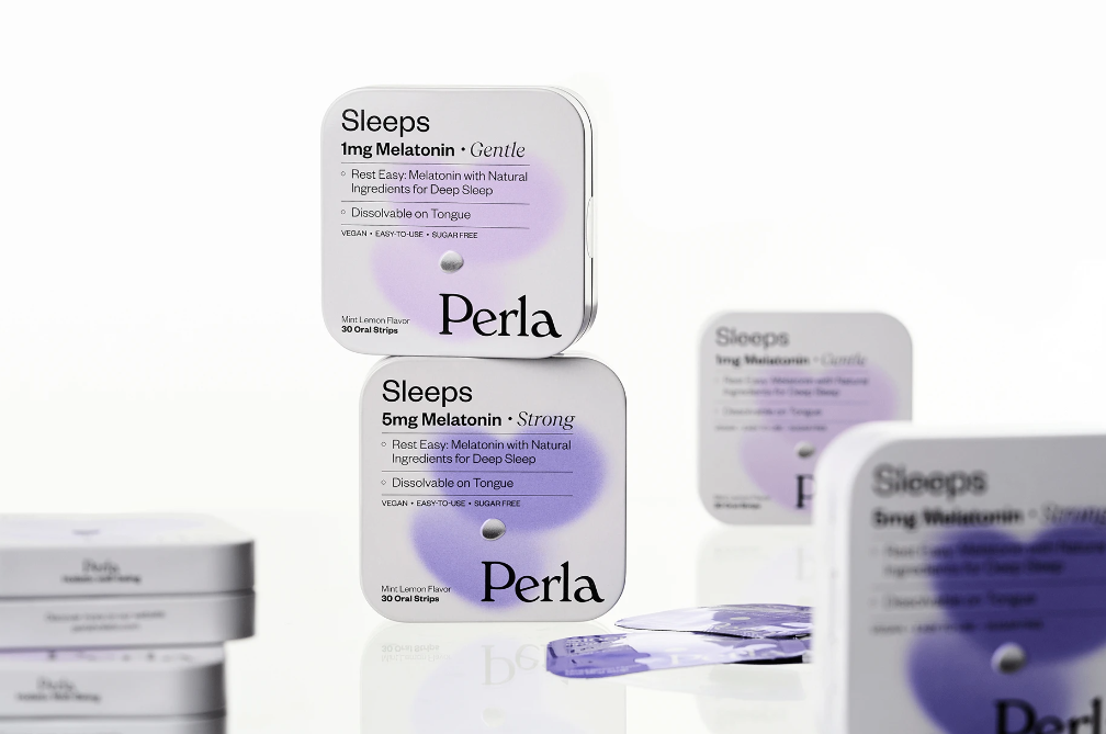 Perla美容保健品營養補充劑包裝設計，貝殼珍珠模糊下效果