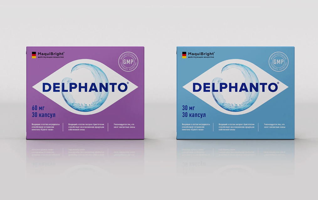 Delphanto眼睛視力健康膠囊藥品包裝設計，促進自身淚液分泌-上海醫藥包裝設計公司