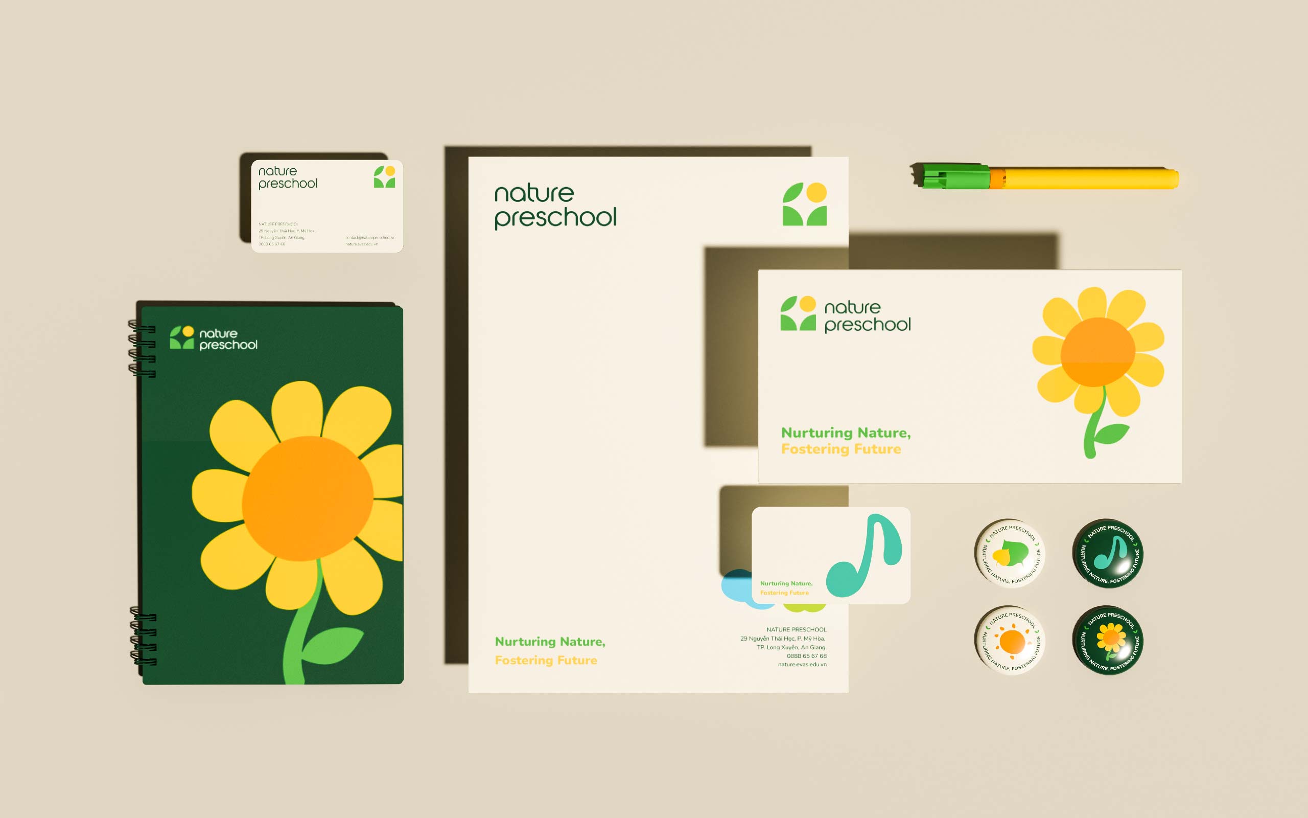 NaturePreschool 幼兒園品牌視覺形象vi設計“向日葵”元素 NaturePreschool 幼兒園品牌視覺形象vi設計“向日葵”元素