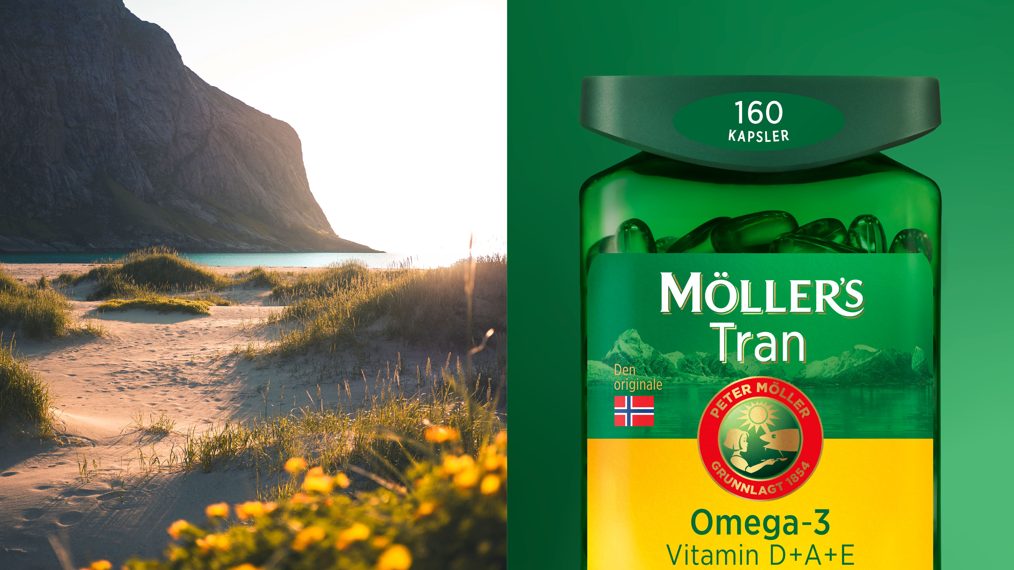 M?ller鱈魚(yú)肝油Omega-3保健品重新設(shè)計(jì)包裝，統(tǒng)一品牌風(fēng)格，改變雜亂感覺(jué)