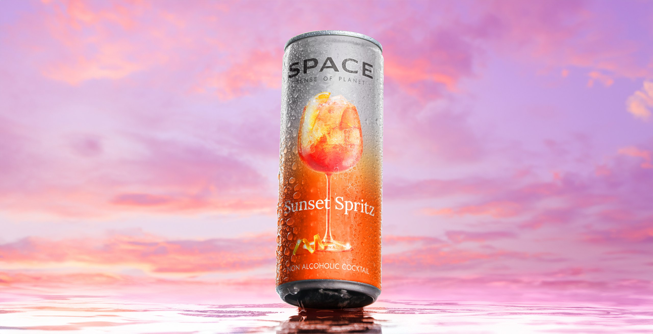 Space 精釀無酒精飲料包裝設計，銀色加變色現代太空風格