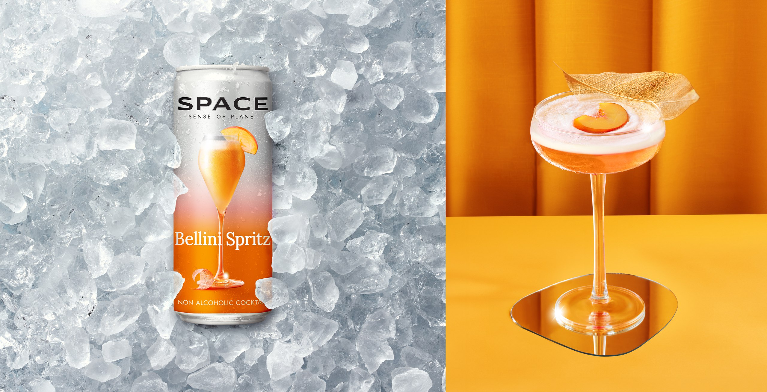 Space 精釀無酒精飲料包裝設計，銀色加變色現代太空風格