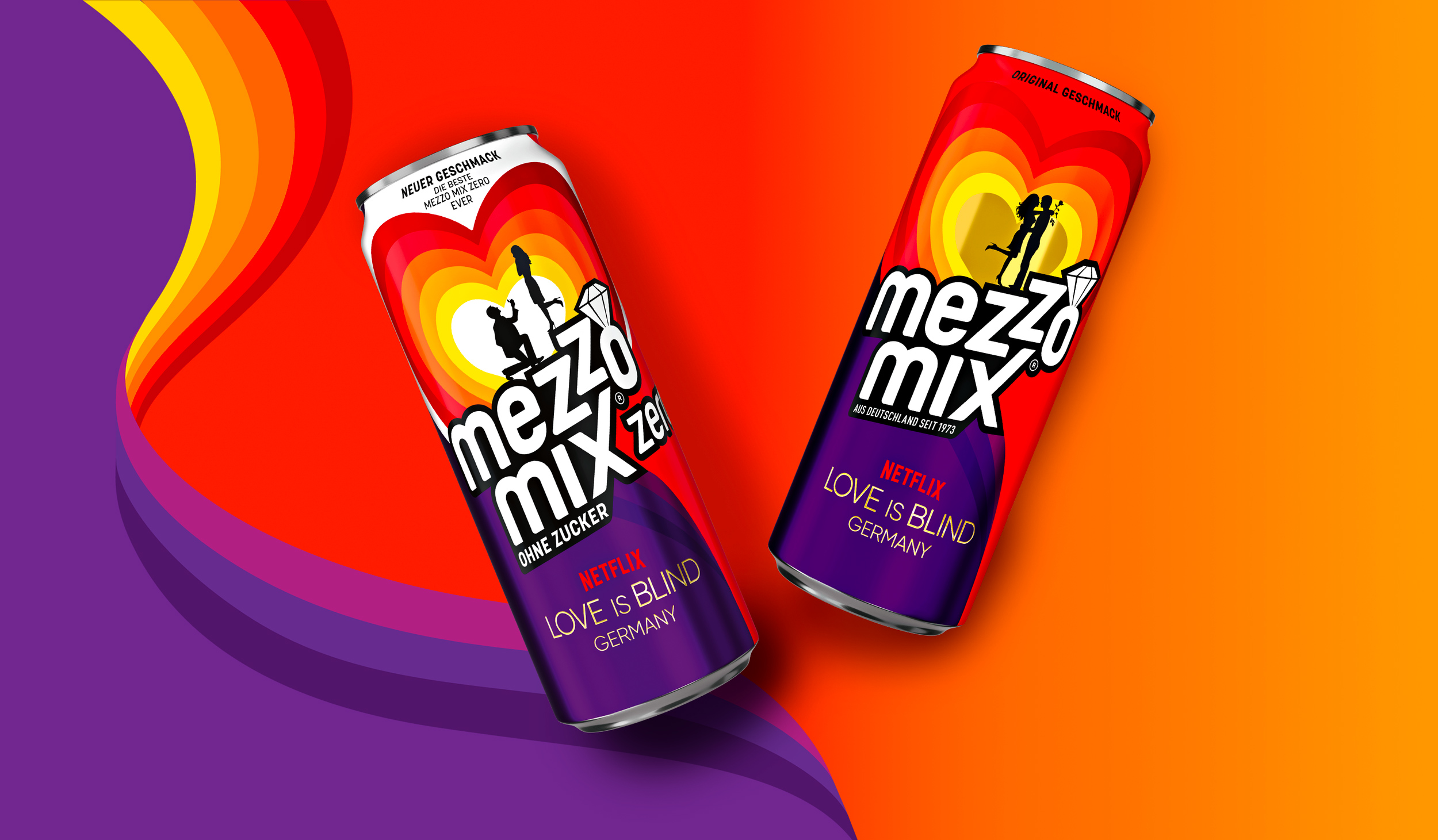 Mezzo Mix 橙子味可樂飲料贊助熱門劇集《盲目愛情》熱烈風格包裝設計