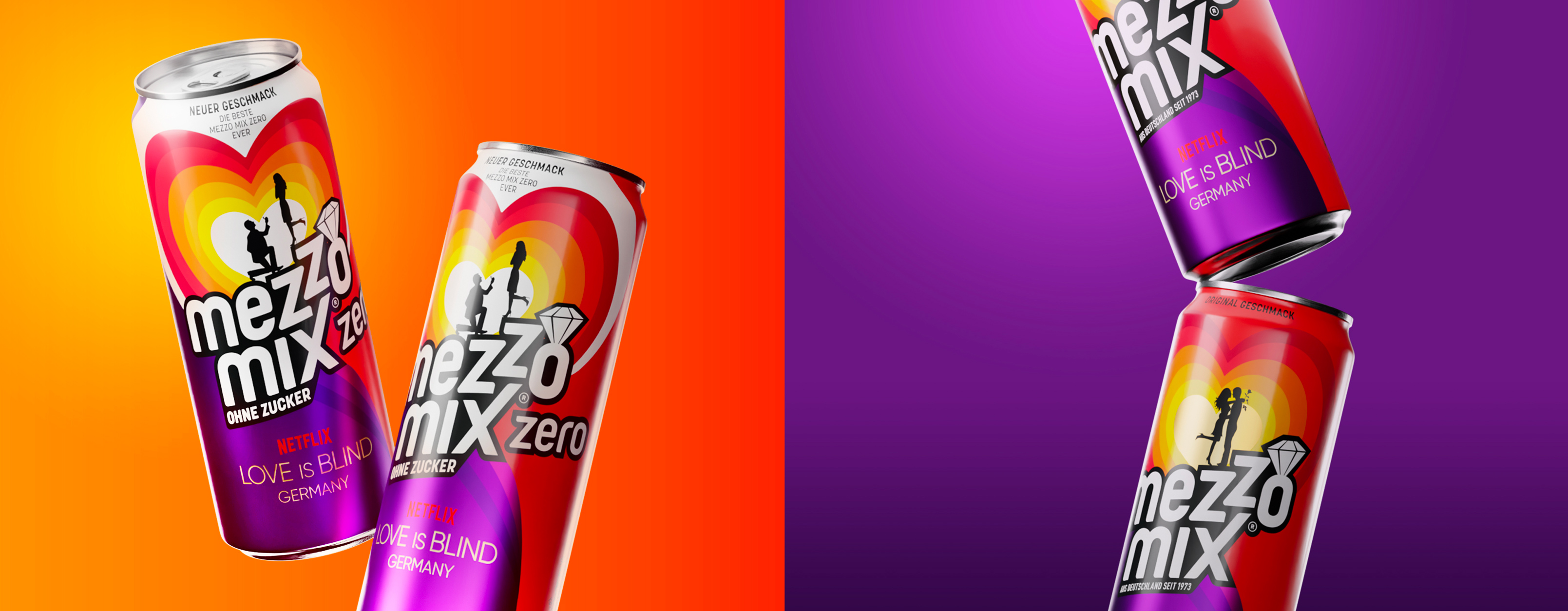 Mezzo Mix 橙子味可樂(lè)飲料贊助熱門劇集《盲目愛情》熱烈風(fēng)格包裝設(shè)計(jì)