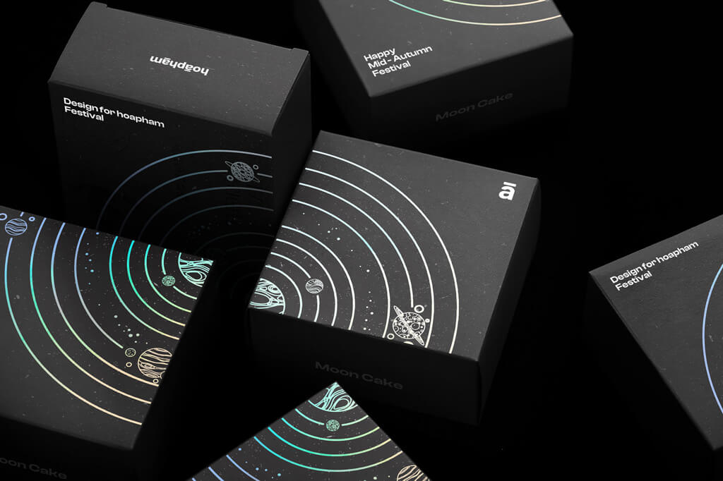 以元素宇宙為靈感的中秋月餅禮盒包裝設計
