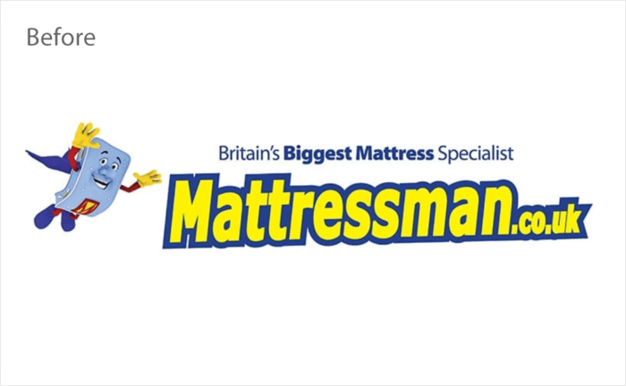 Mattressman英國最大在線電商床墊零售商品牌舊logo設計
