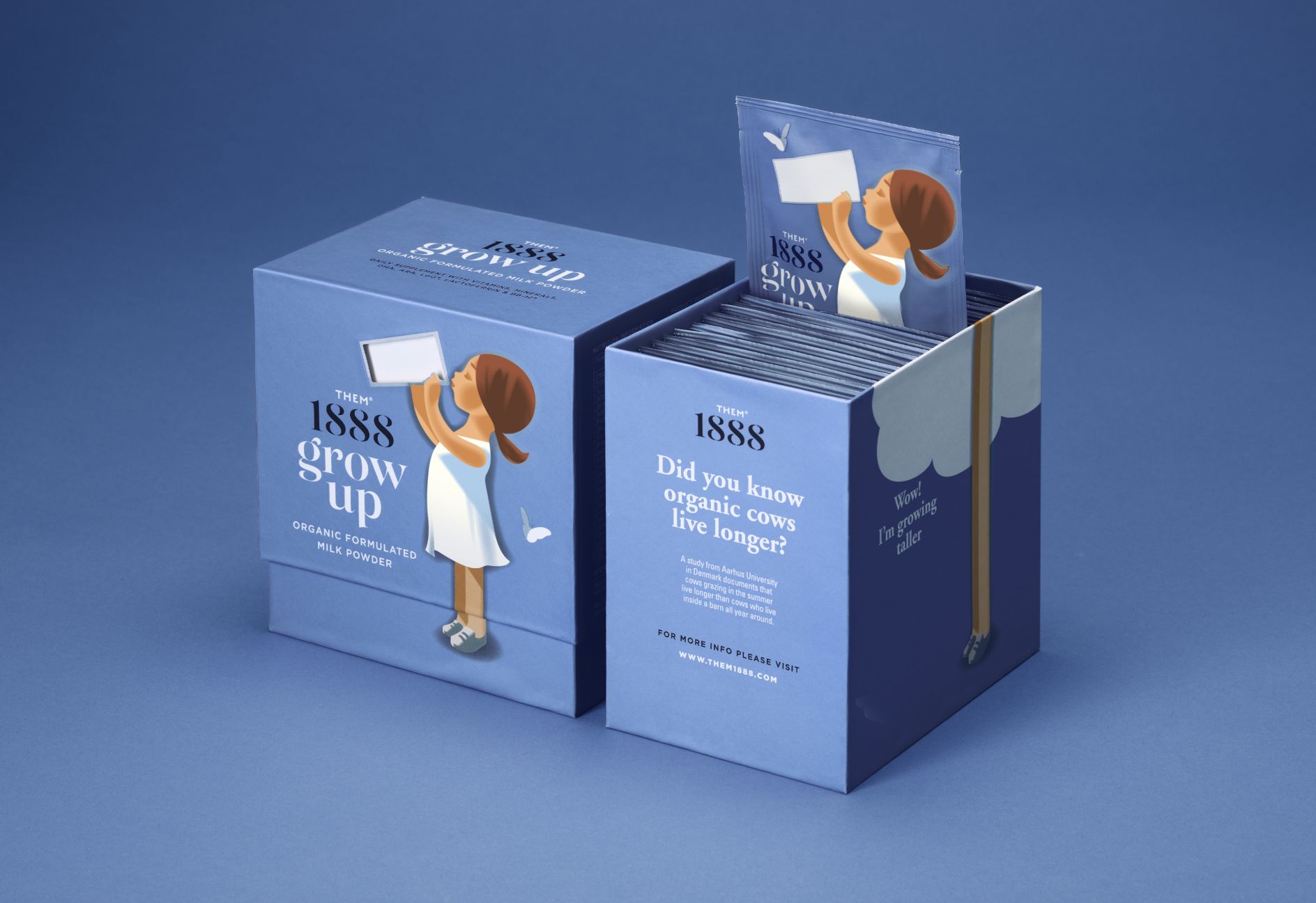 Them 1888 丹麥高端有機(jī)兒童奶粉袋裝盒裝亞洲市場(chǎng)包裝設(shè)計(jì)，北歐簡(jiǎn)約風(fēng)格