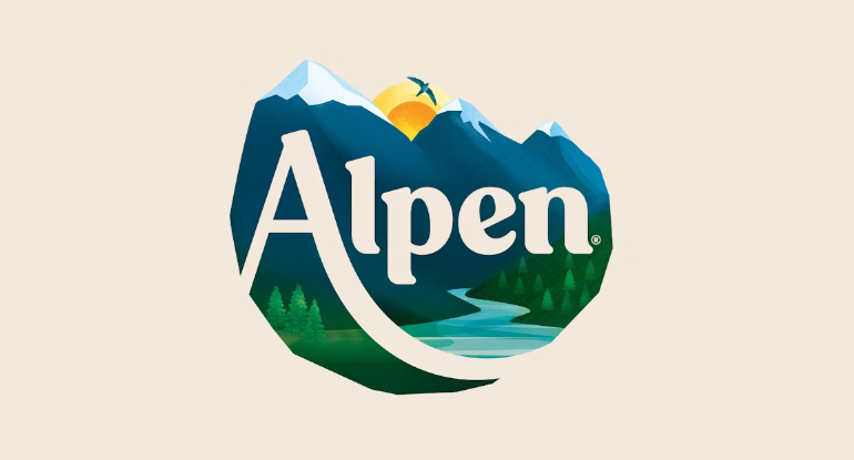 Alpen早餐谷物麥片打造新品牌與logo設計阿爾卑斯山插畫元素 Alpen早餐谷物麥片打造新品牌與logo設計阿爾卑斯山插畫元素