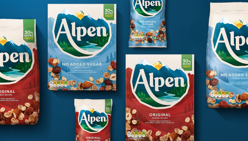 Alpen早餐谷物麥片打造新品牌與logo設計包裝設計,阿爾卑斯山插畫元素 Alpen早餐谷物麥片打造新品牌與logo設計包裝設計,阿爾卑斯山插畫元素