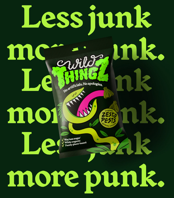 Wild Thingz有機植物基糖果打造吸引潮流的兒童叛逆品牌包裝設計及蛇吉祥物設計 Wild Thingz有機植物基糖果打造吸引潮流的兒童叛逆品牌包裝設計及蛇吉祥物設計