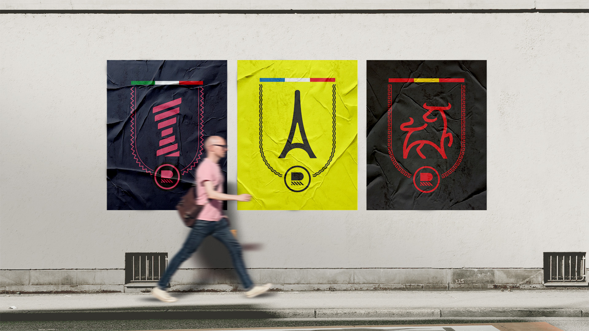 “Richard Carapaz 自行車專業體育運動員個人專業品牌設計，R字母logo