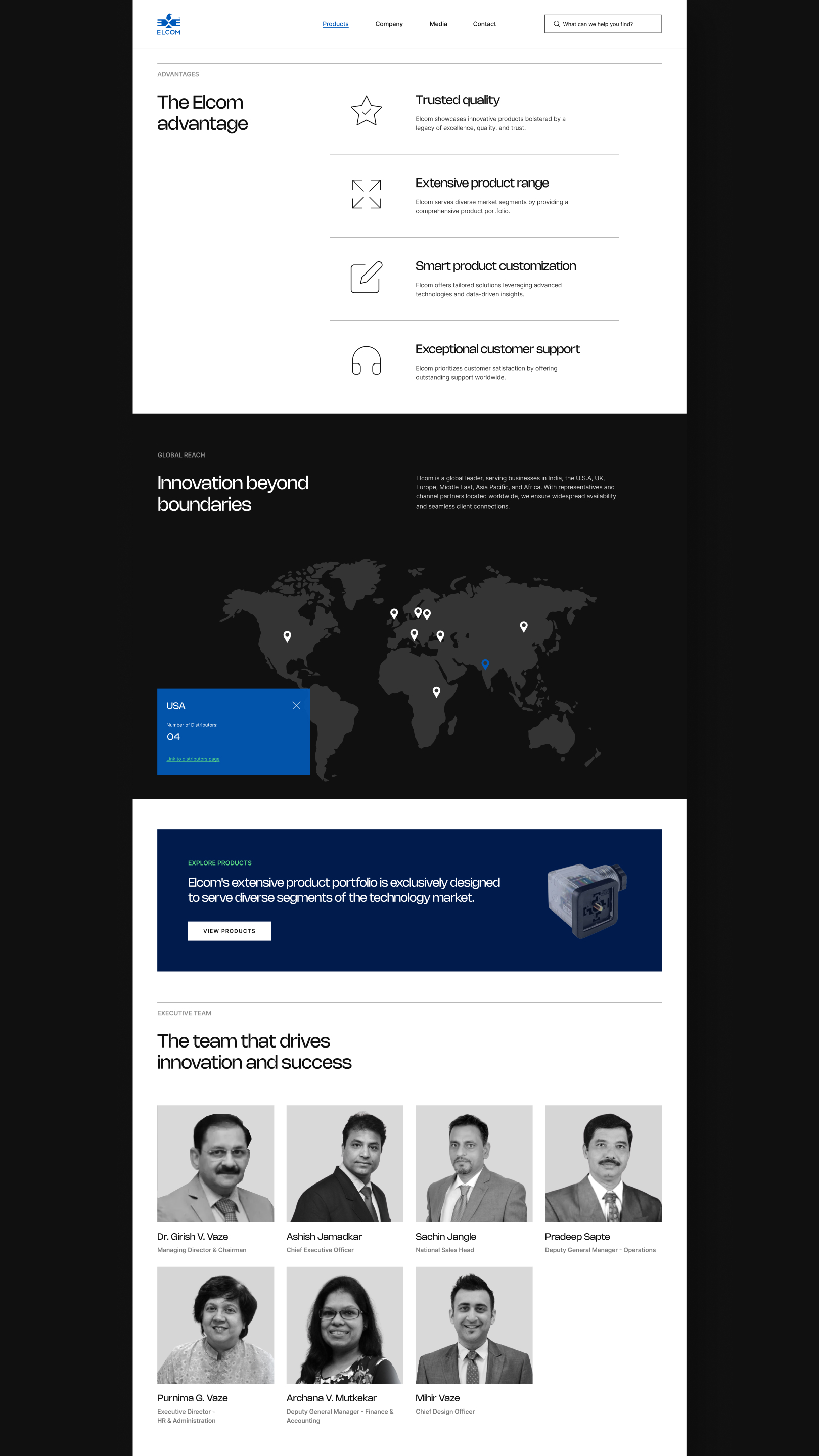 Elcom 機電電子元件品牌logo設計網站設計，專業清晰產生信任