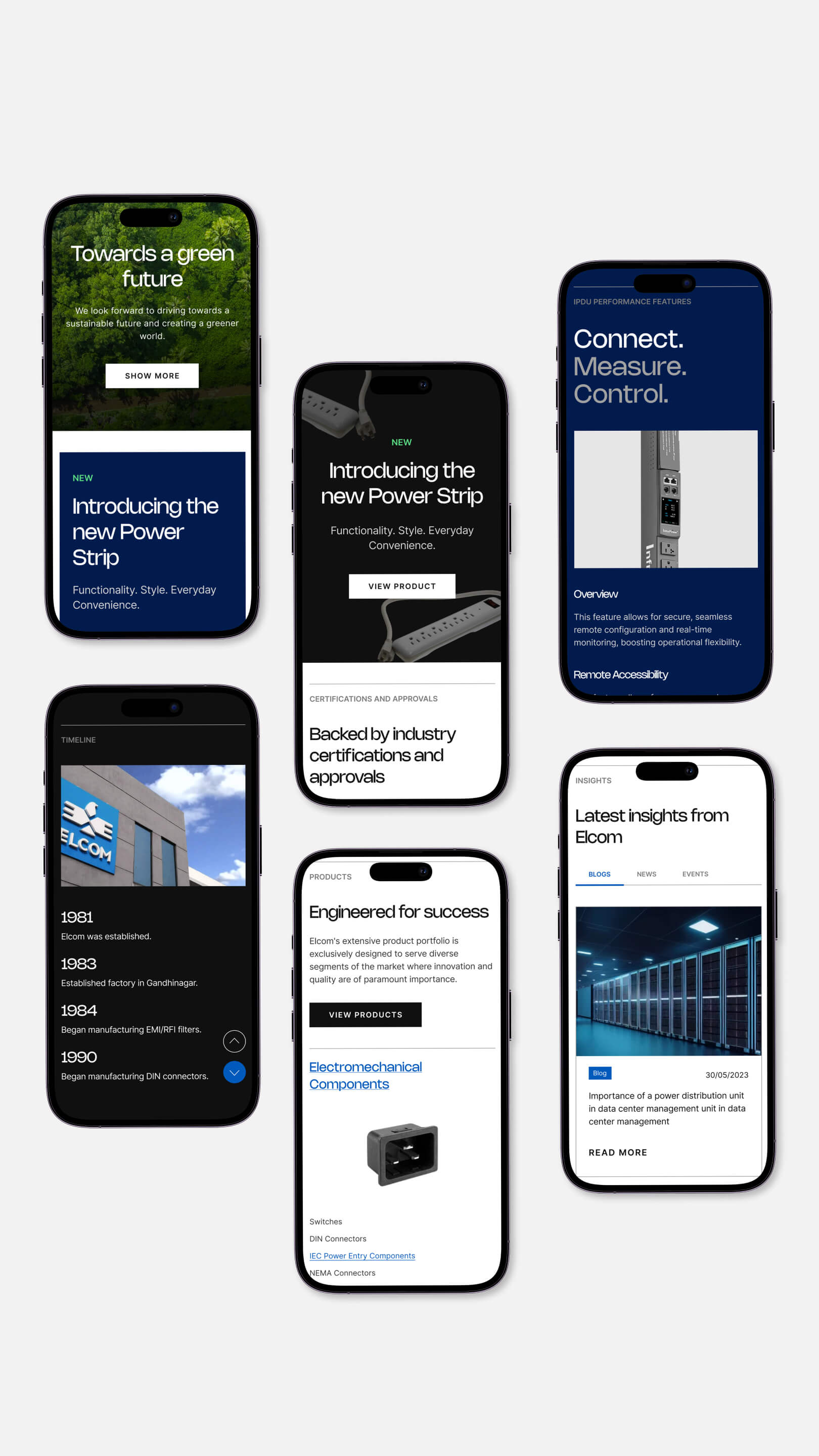 Elcom 機電電子元件品牌logo設計網站設計，專業清晰產生信任