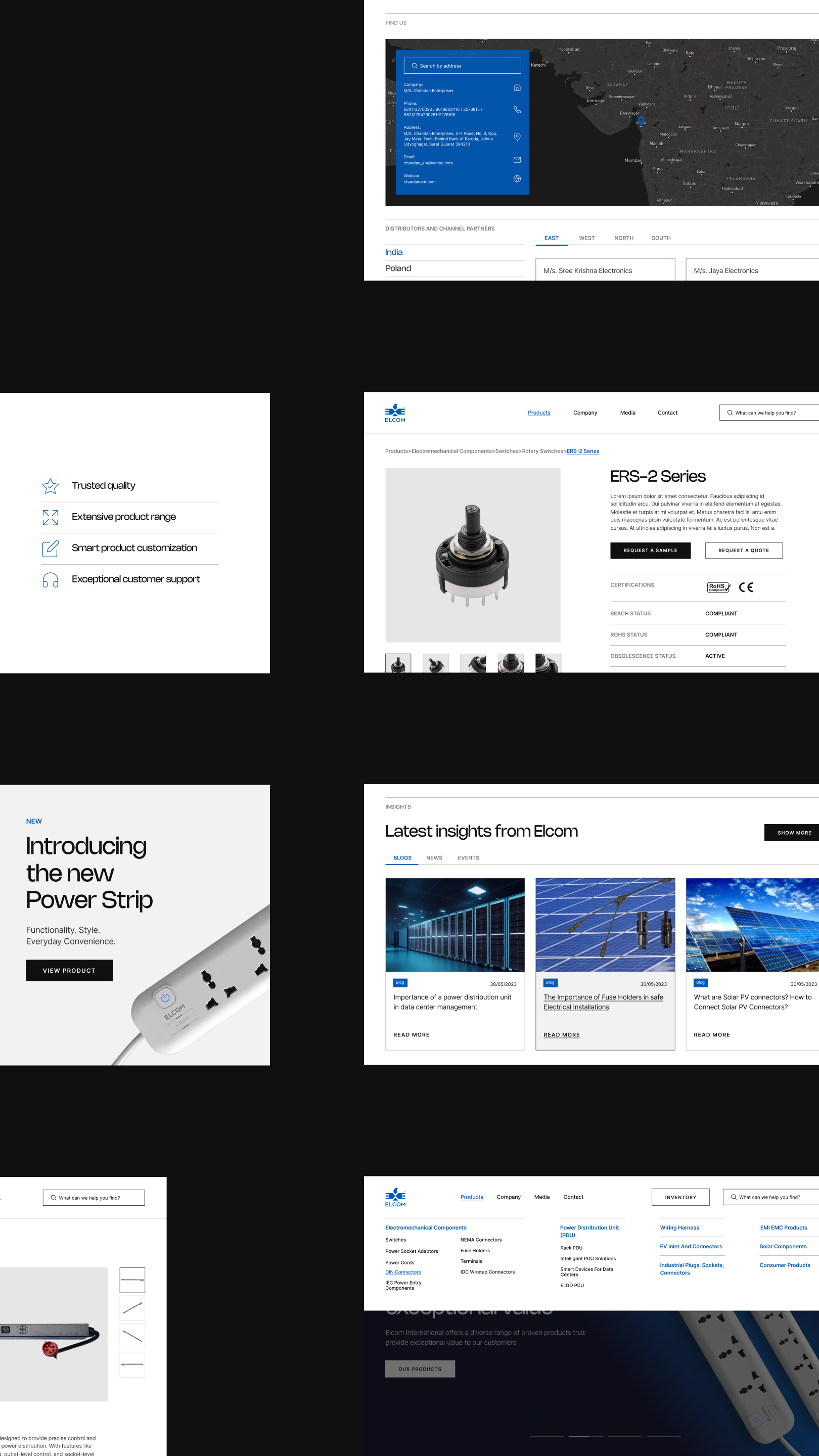 Elcom 機電電子元件品牌logo設計網站設計，專業清晰產生信任
