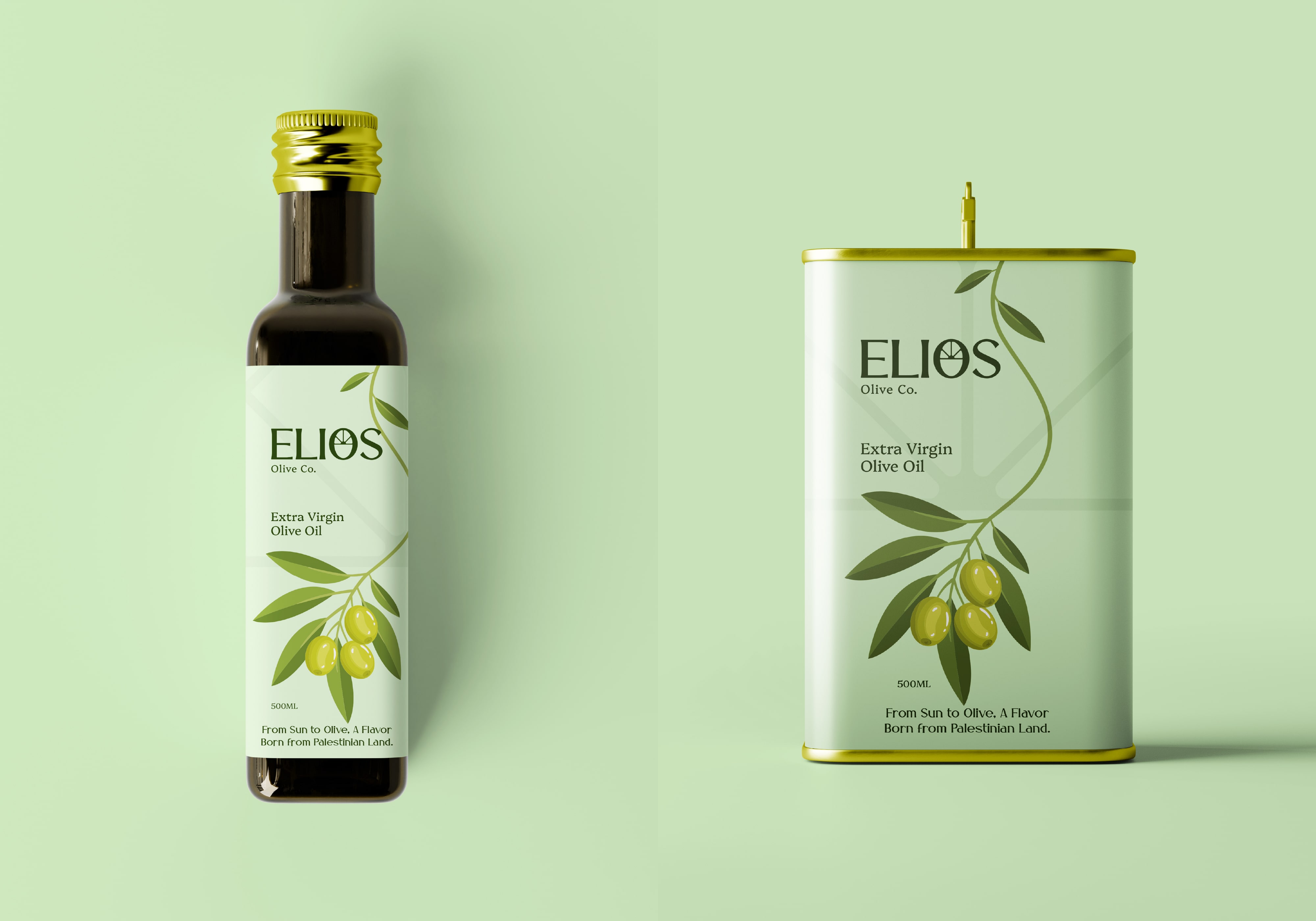Elios代表文化和傳統(tǒng)橄欖油品牌logo設計包裝設計，自然清新風格