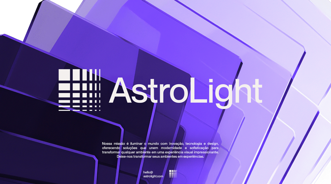 AstroLight LED照明品牌形象設計logo設計靈感源自數字LED像素
