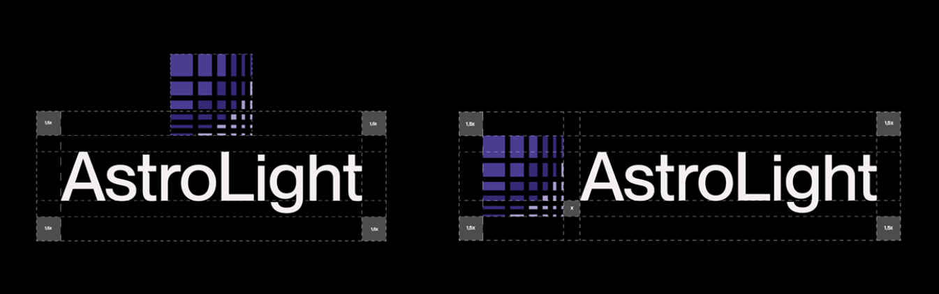 AstroLight LED照明品牌形象設計logo設計靈感源自數字LED像素