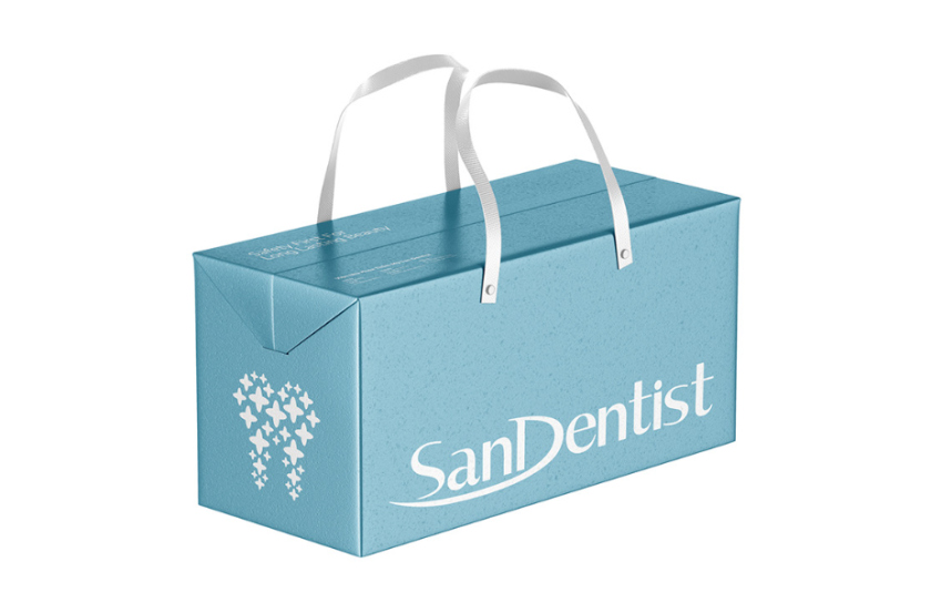 SanDentist 美容牙科品牌形象vi設計，清新風格突出安全與美麗