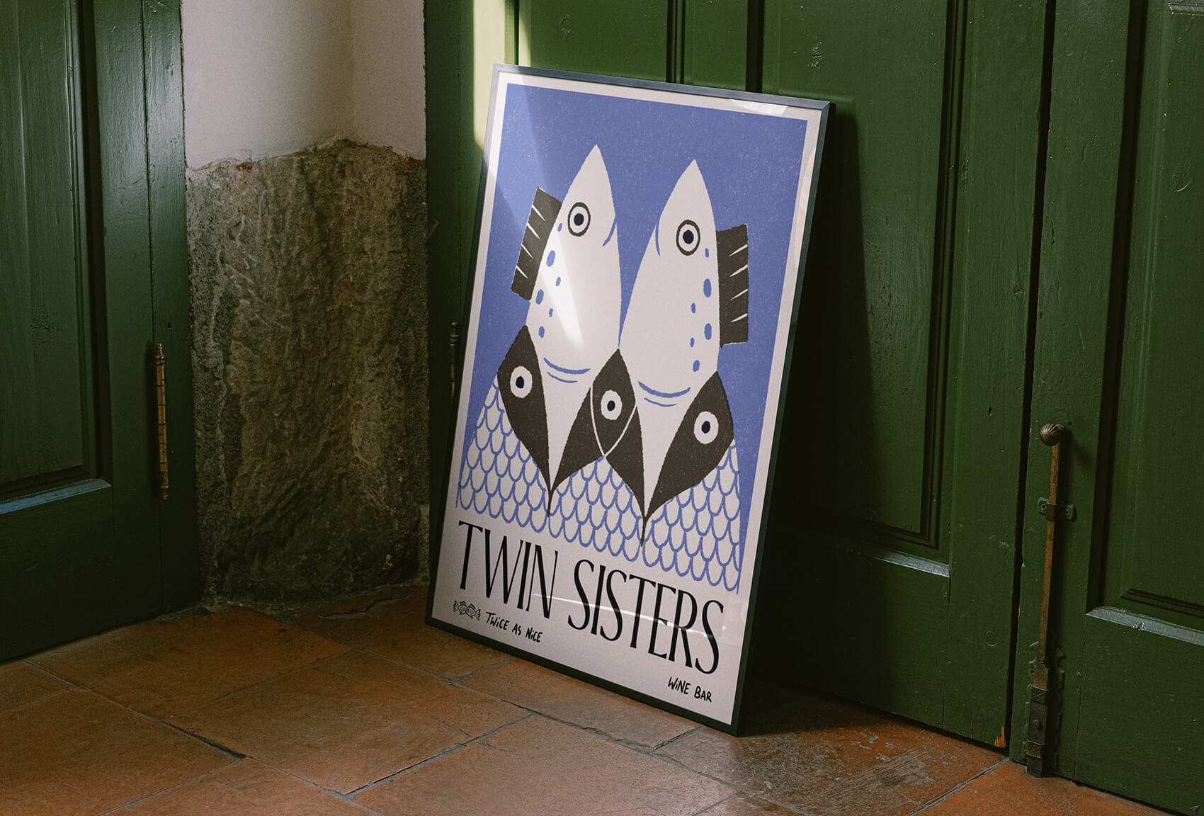 Twin Sisters 酒吧雙魚logo設計品牌視覺形象設計