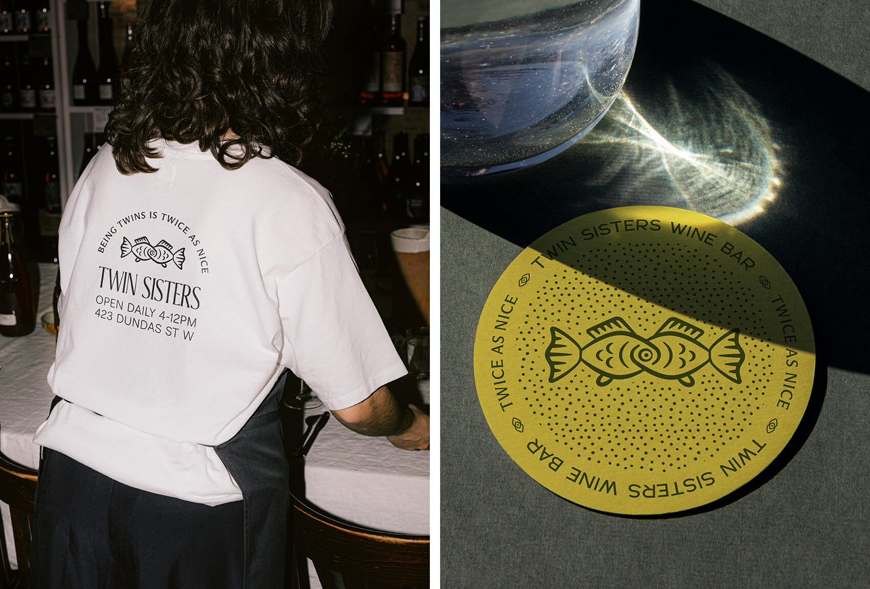 Twin Sisters 酒吧雙魚logo設計品牌視覺形象設計