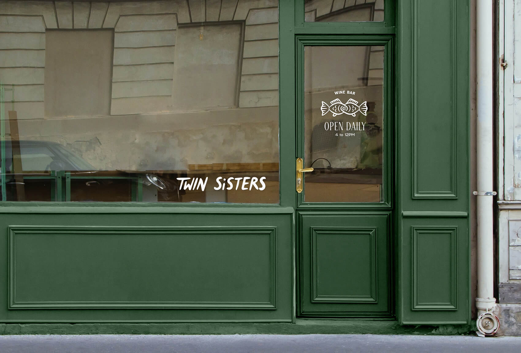 Twin Sisters 酒吧雙魚logo設計品牌視覺形象設計