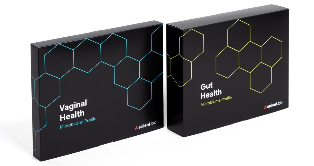SALIENT BIO 腸道微生物組和陰道微生物組測試試劑包裝盒設計