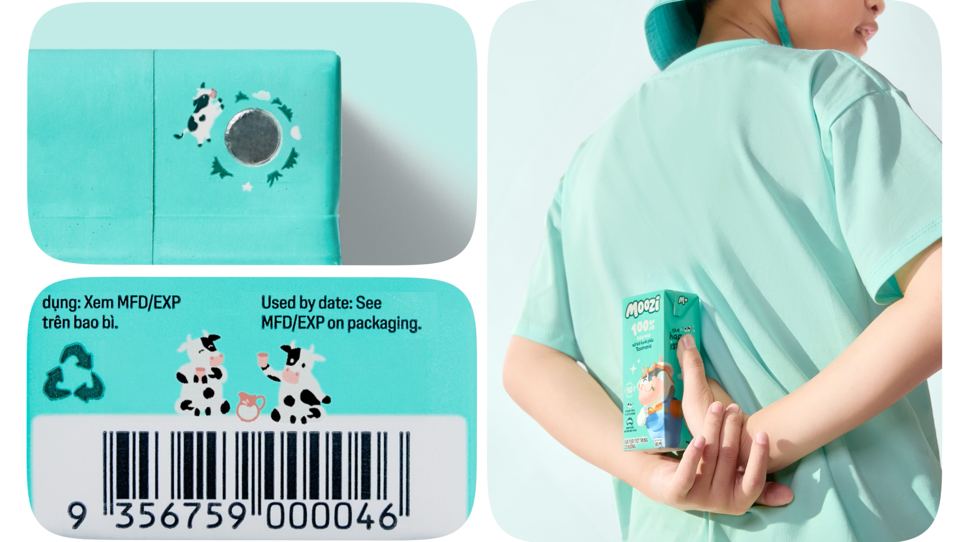 Moozi 兒童牛奶品牌全案設計-logo包裝動物通設計，交融樂趣營養與想象力的世界