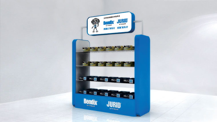 霍尼韋爾剎車片剎車小先生卡通吉祥物設計與品牌形象策劃塑造4-貨架設計