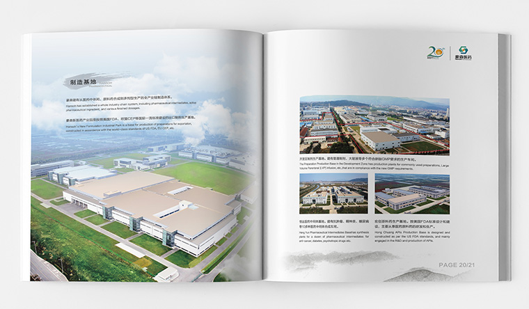 豪森醫(yī)藥20周年慶企業(yè)紀念宣傳畫冊設計-上海畫冊設計公司