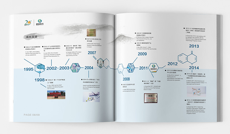 豪森醫(yī)藥20周年慶企業(yè)紀念宣傳畫冊設計-上海畫冊設計公司