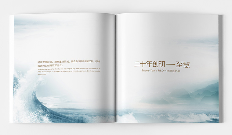 豪森醫(yī)藥20周年慶企業(yè)紀念宣傳畫冊設計-上海畫冊設計公司