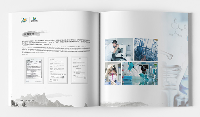 豪森醫(yī)藥20周年慶企業(yè)紀念宣傳畫冊設計-上海畫冊設計公司