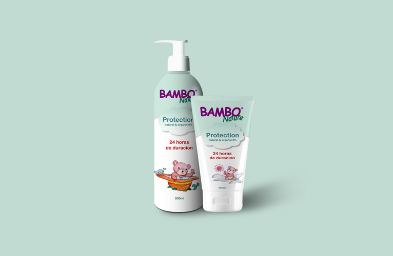 BAMBO班博熊寶寶嬰兒護膚品包裝設計嬰兒沐浴露防曬霜包裝設計