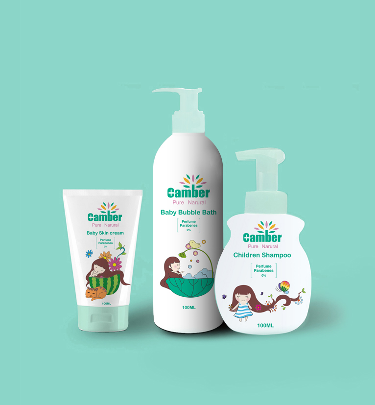 康貝兒童護膚品設(shè)計沐浴露洗發(fā)露潤膚露包裝設(shè)計-全家福
