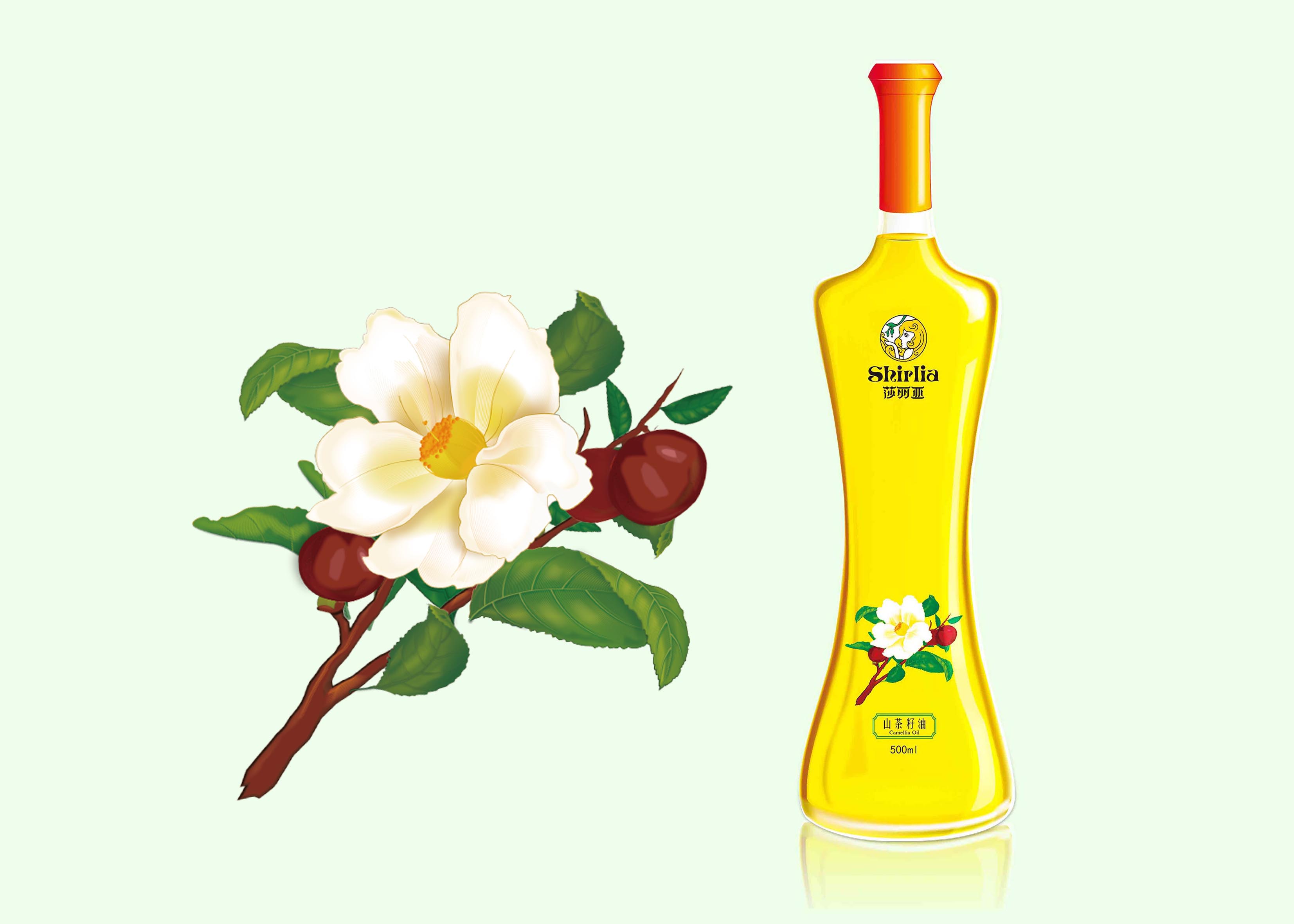 Shirlia 莎麗亞食用油瓶形設計山茶油亞麻籽油葡萄籽包裝設計禮盒包裝設計-上海包裝設計公司