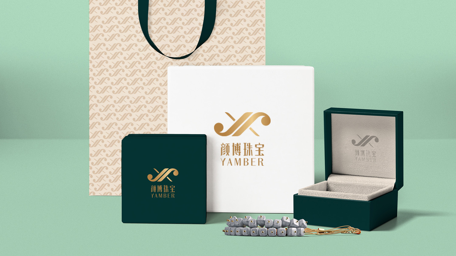 YAMBER顏博珠寶logo設計