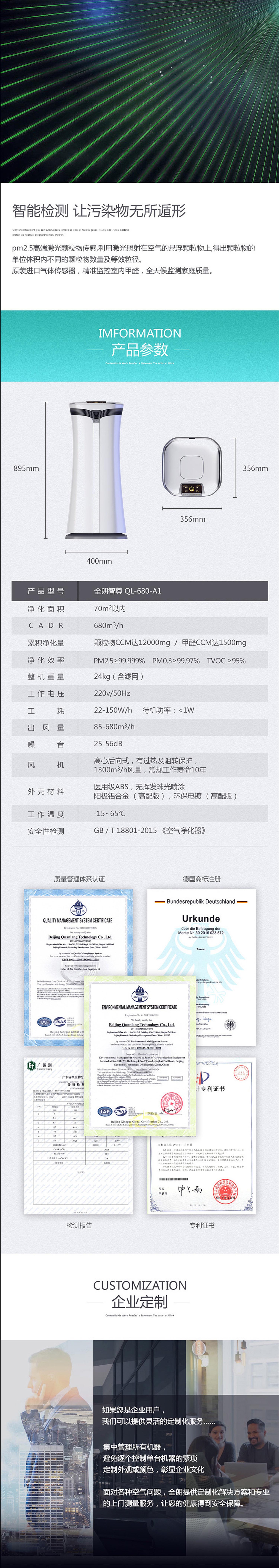 全朗凈化器電商網頁設計