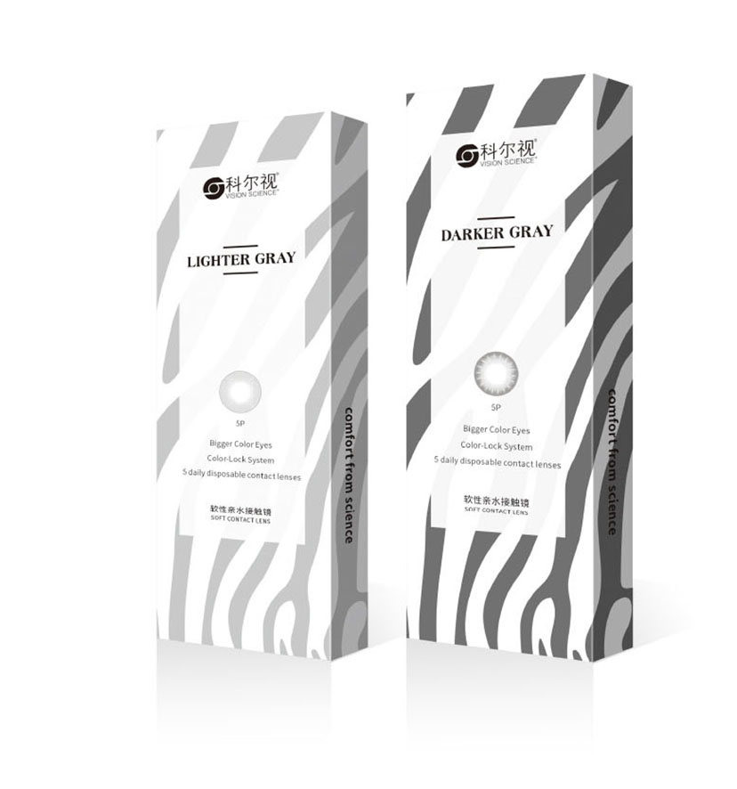 韓國科爾視美瞳隱形眼鏡“時(shí)尚灰”系列產(chǎn)品包裝設(shè)計(jì)