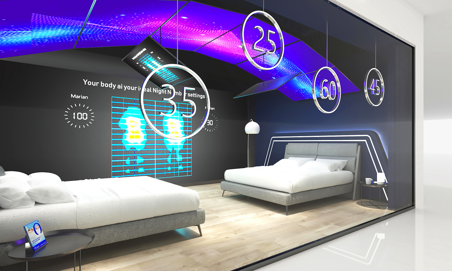 安睡號(hào)碼智能數(shù)字調(diào)節(jié)床墊SI連鎖專賣店店鋪設(shè)計(jì)