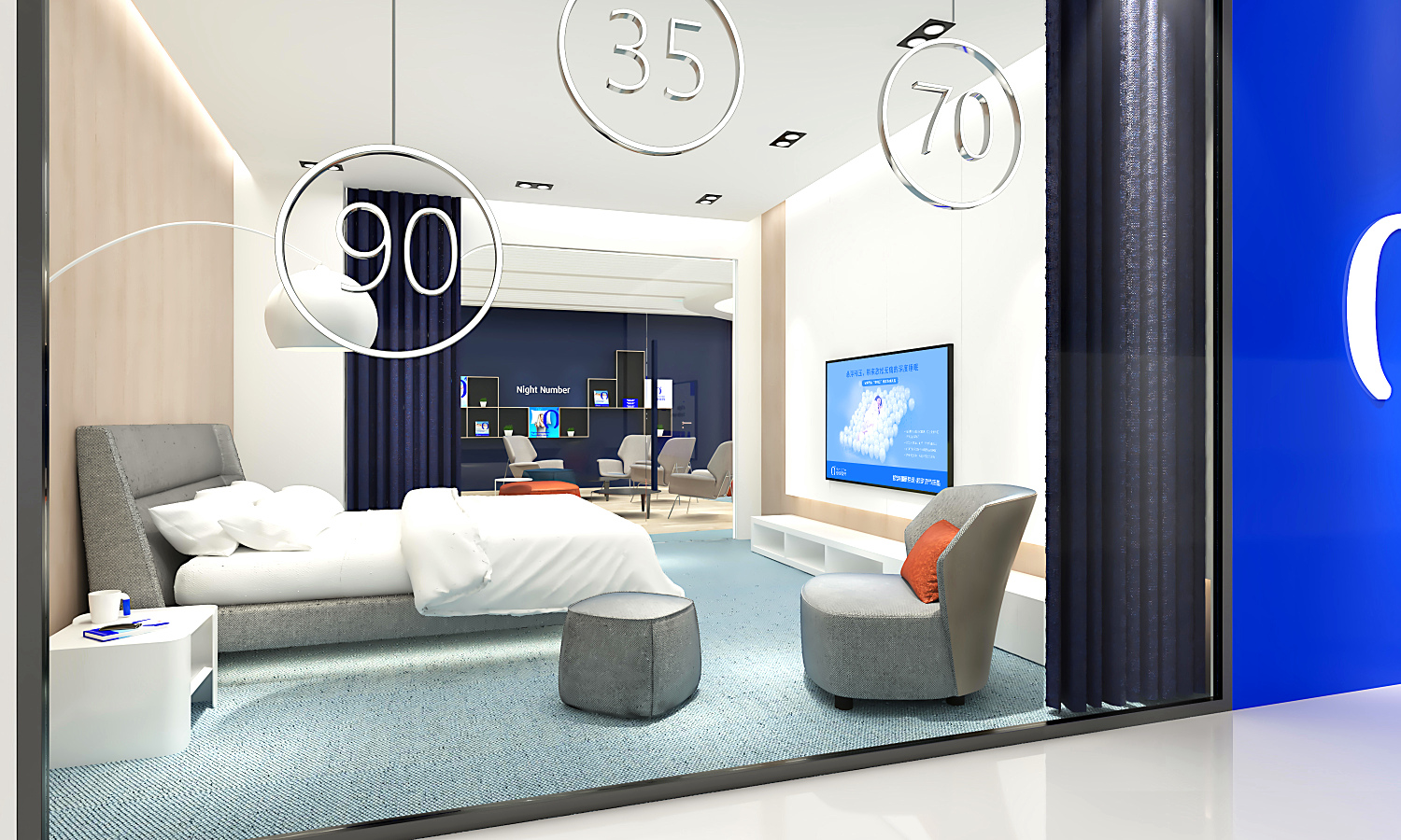安睡號(hào)碼智能數(shù)字調(diào)節(jié)床墊SI連鎖專賣店店鋪設(shè)計(jì)