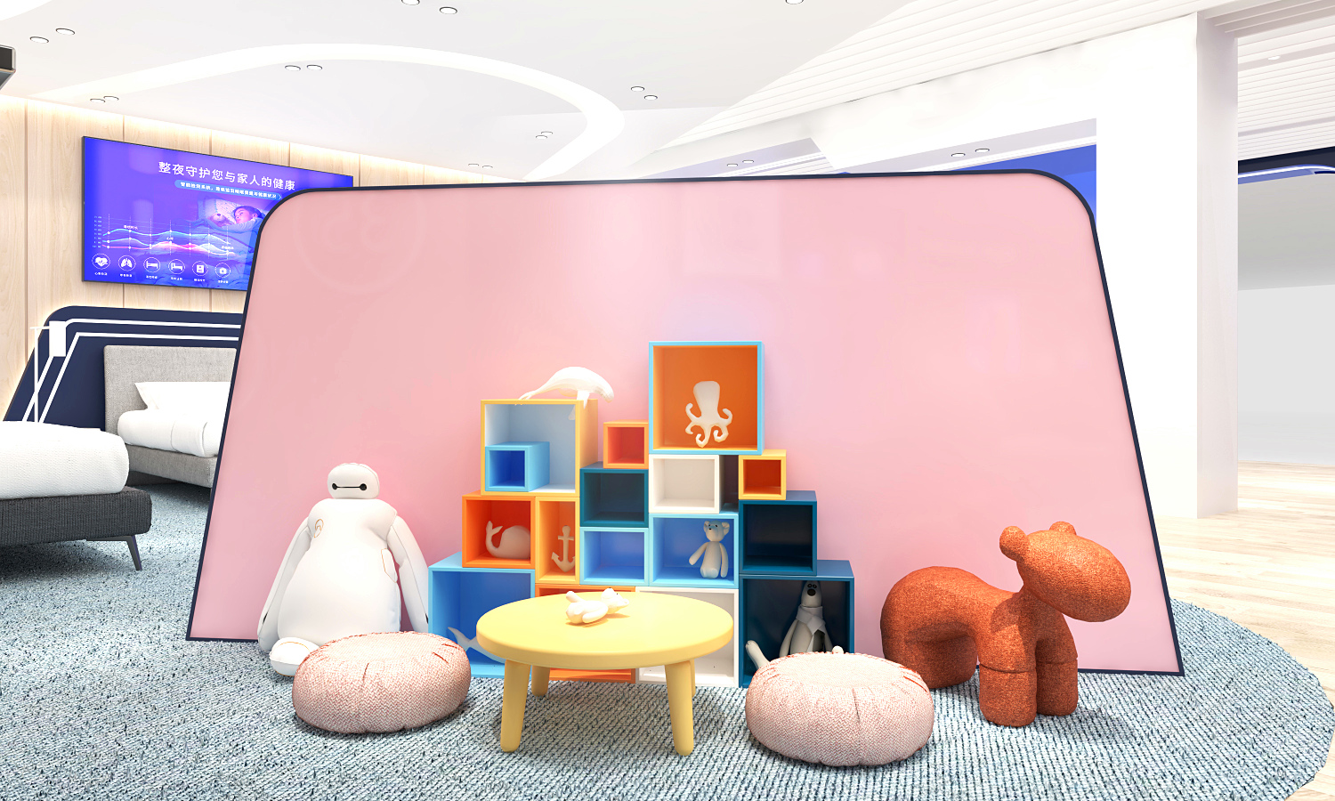 安睡號(hào)碼智能數(shù)字調(diào)節(jié)床墊SI連鎖專賣店店鋪設(shè)計(jì)